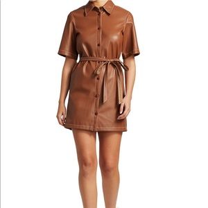 STAUD Brown Short Sleeve Dress